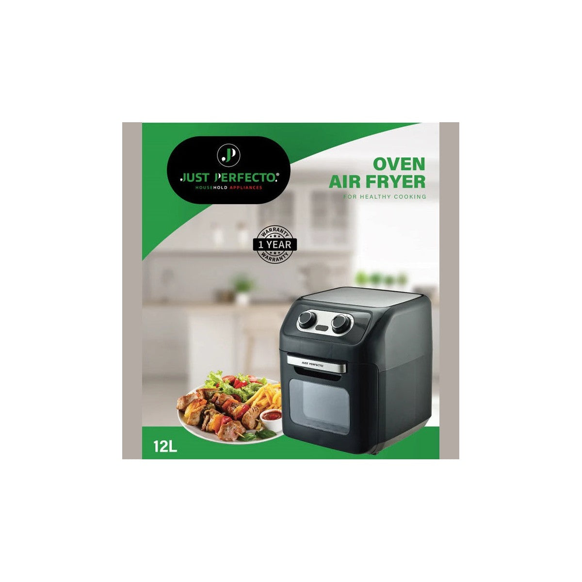 Airfryer XXL 12 в 1, 3 зони за готвене, 1800W, 12 литра, 12 програми, 7 аксесоара, 200°C, таймер 60 минути