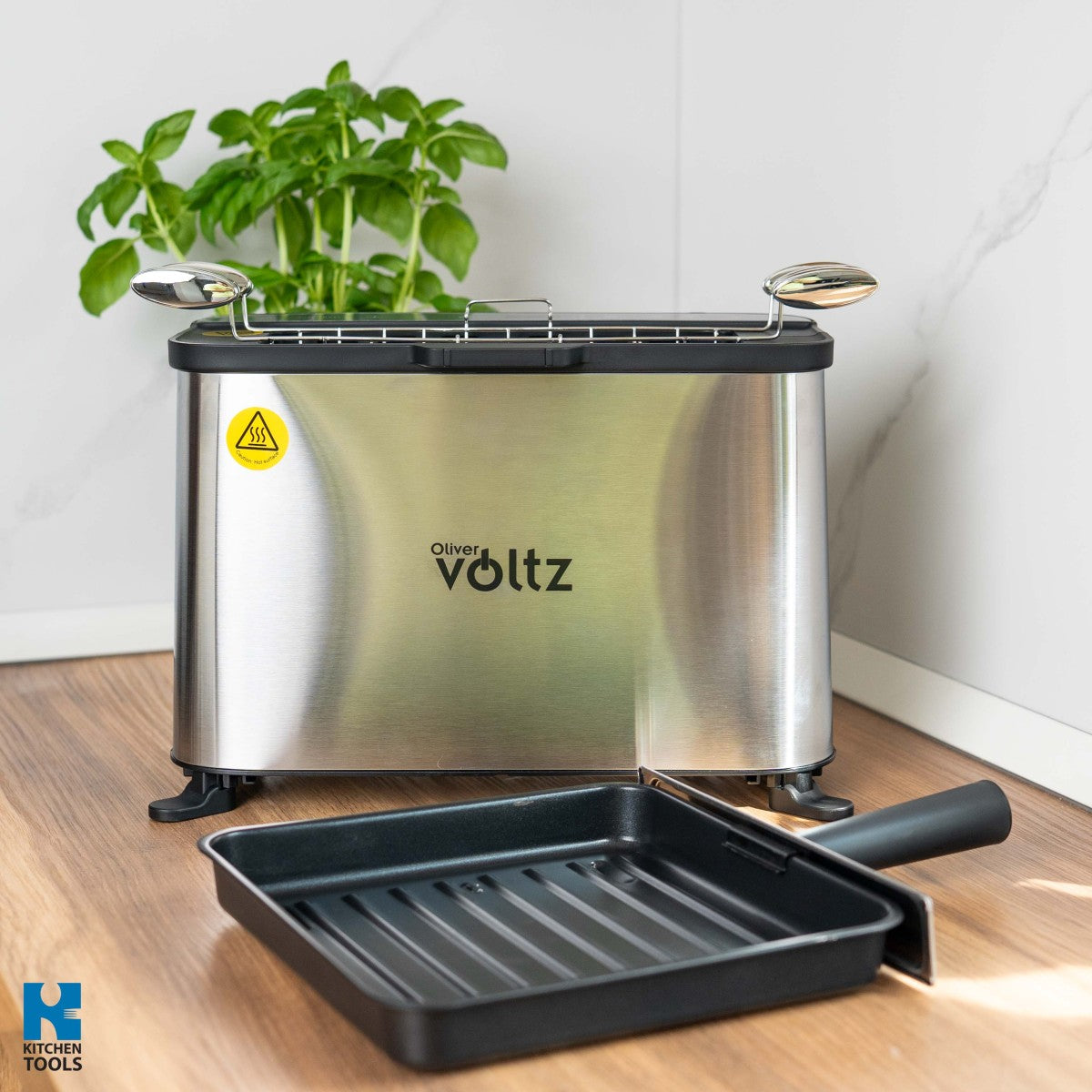 Мултифункционален уред за готвене 4в1 Oliver Voltz OV51015R, 1700W, 240x225 мм, Защита от прегряване, Инокс/Черен