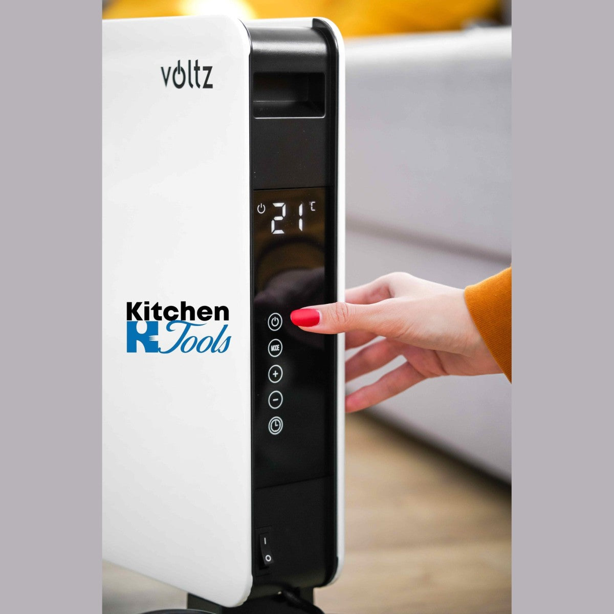 Конвектор с Voltz дистанционно управление, 2000W, 4 режима, 5-45 градуса C, таймер, LED дисплей, бял