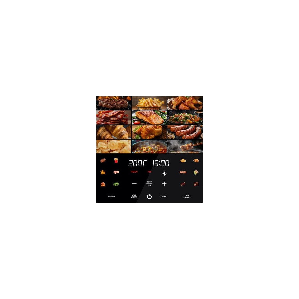 Airfryer ClearView 12 в 1, 1700 W, 7 литра, 80°C - 200°C, 60 мин. таймер, 12 програми, Oliver Voltz, черен