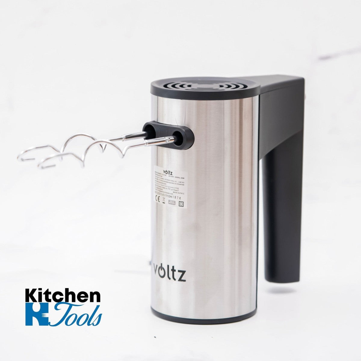Ръчен миксер VOLTZ, 300W, 5 скорости, турбо функция, 4 аксесоара, неръждаема стомана
