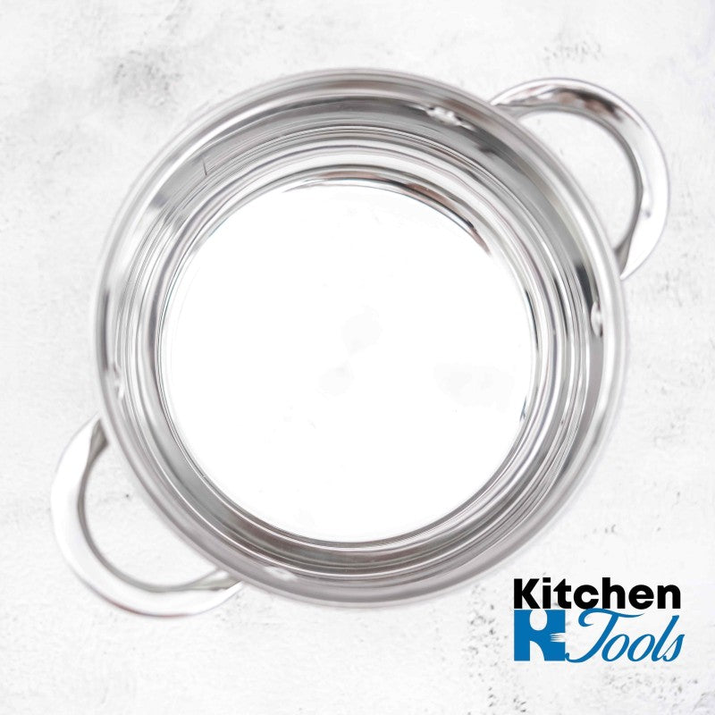 Комплект от 3 тенджери от неръждаема стомана с капак, 2.9л, 3.9л, 5.1л, Bohmann