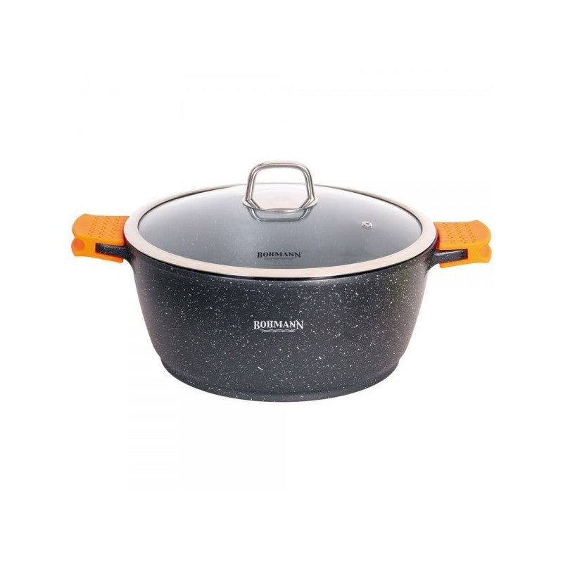 Алуминиева тенджера Bohmann 13L, 36x16CM, екстериор и интериор гранит, с капак