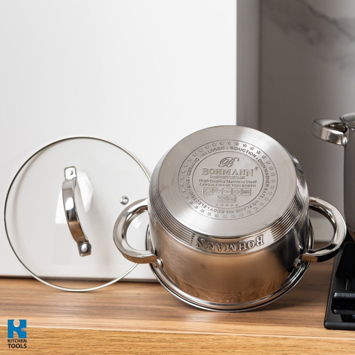 Комплект тенджери от 12 части неръждаема стомана Bohmann, Induction, PREMIUM, Австрия