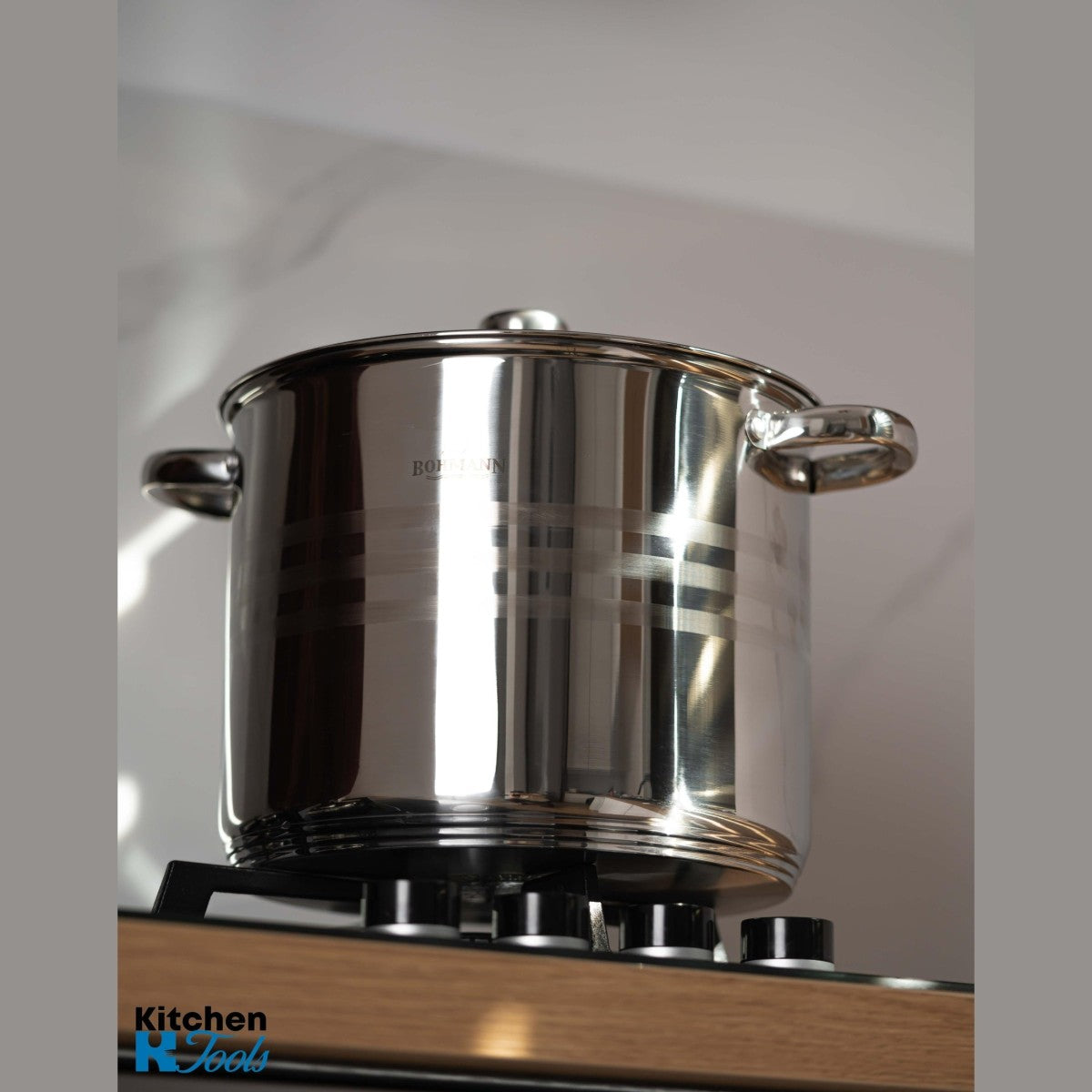 Комплект от 6 тенджери Bohmann от неръждаема стомана, (11.3L,13.6L,16.3L), индукция, 3-пластово дъно