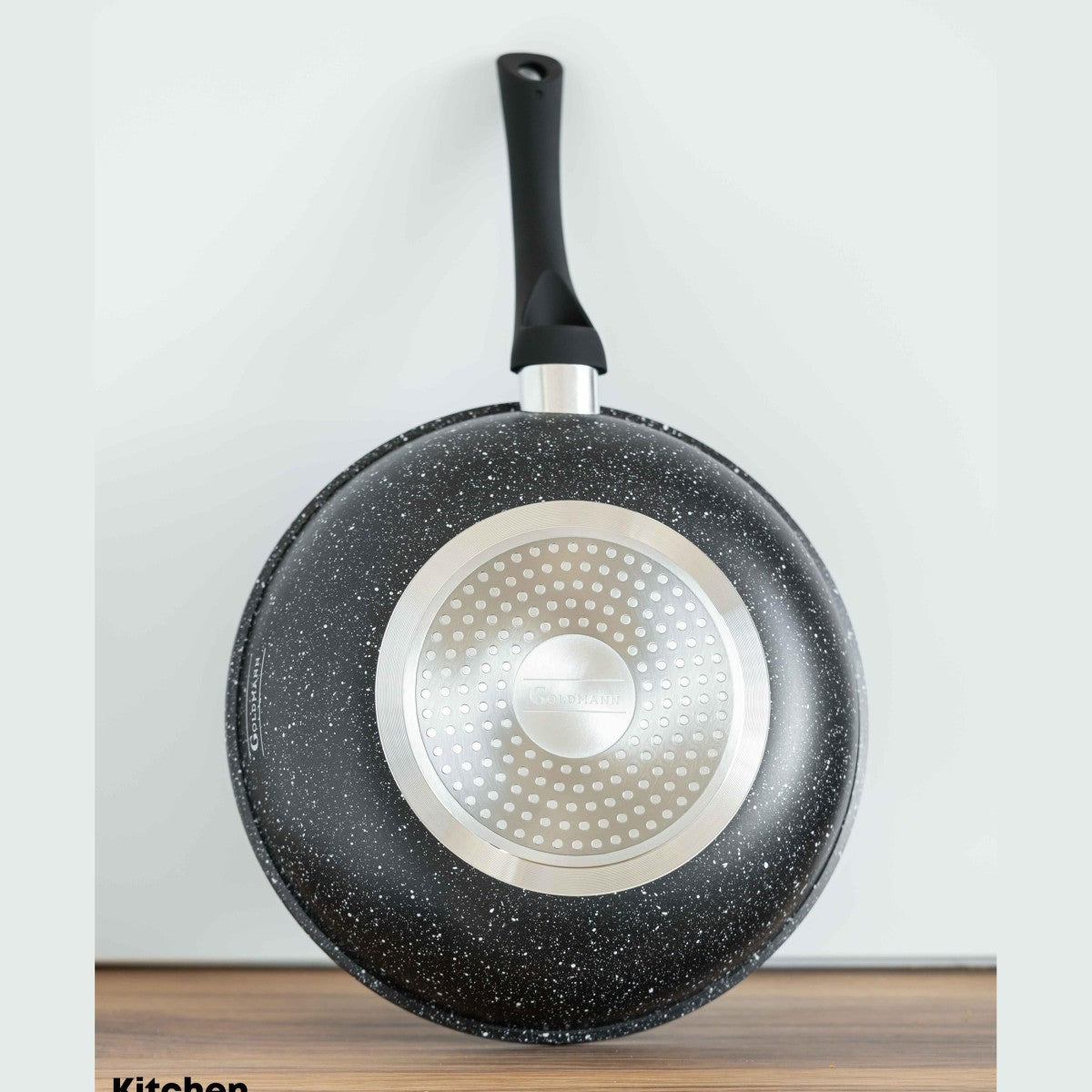 WOK тиган с незалепващо покритие, 26x5.5cm 2.9 L, керамично покритие, мека дръжка, Goldamnn, мрамор