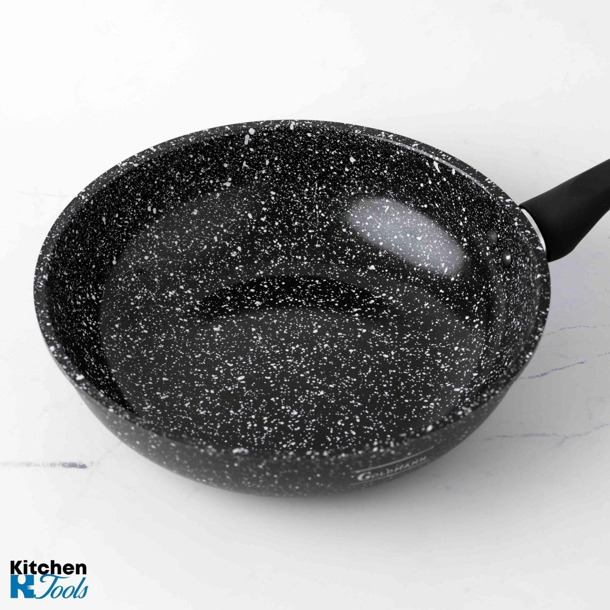WOK тиган с незалепващо покритие, 26x5.5cm 2.9 L, керамично покритие, мека дръжка, Goldamnn, мрамор