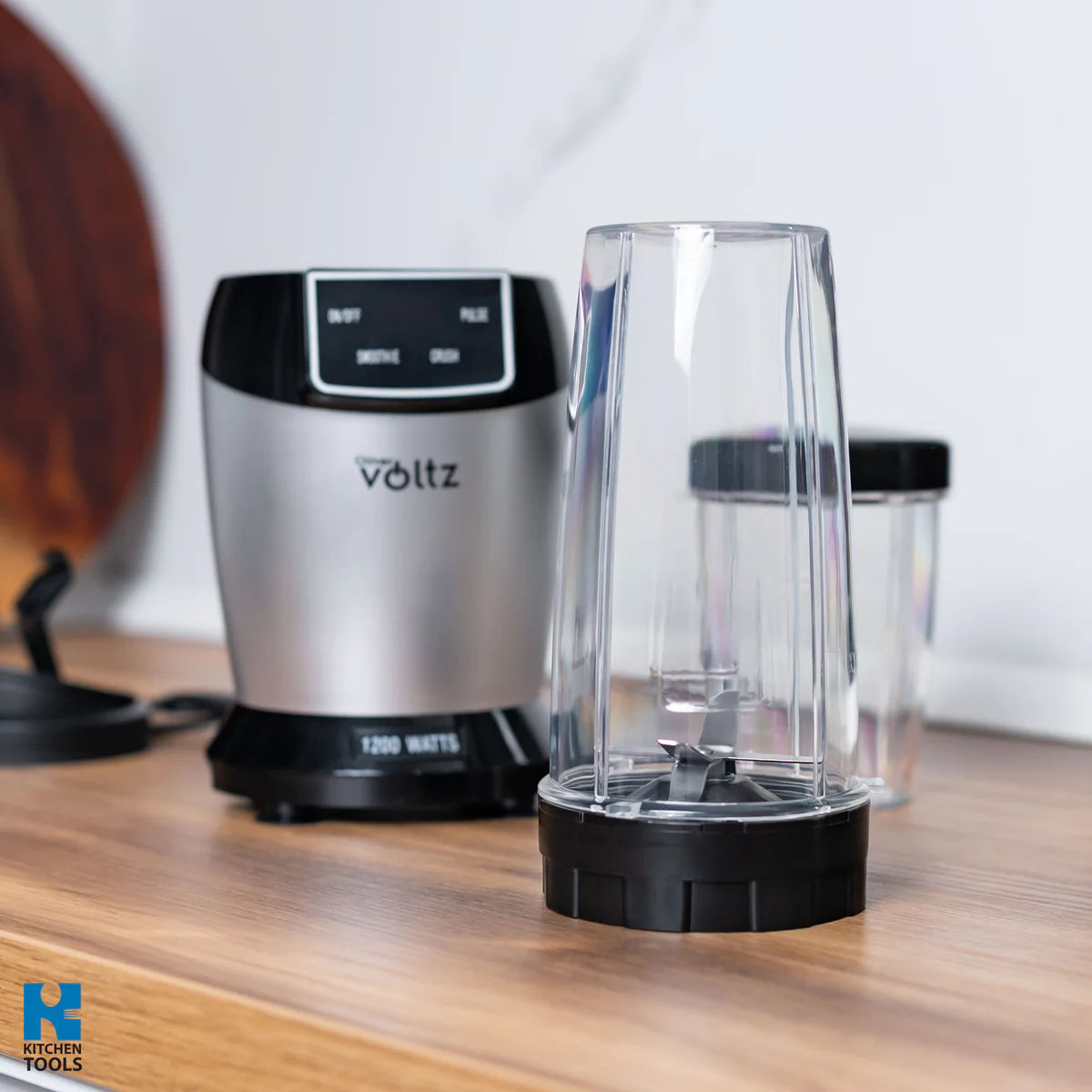 Нутри блендер Oliver Voltz, 1200W, 2 чаши, 1 л/800 мл, Без BPA, LED дисплей, Сив