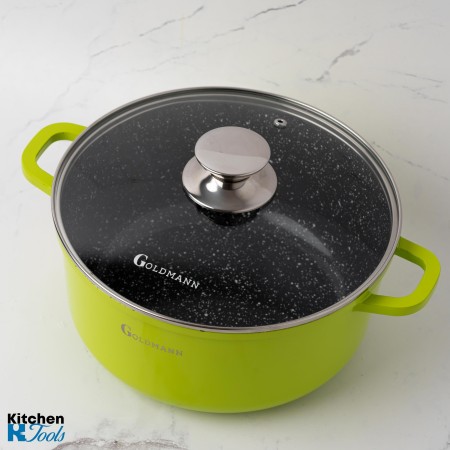 Зелена мраморна тенджера 2.3L, Goldmann