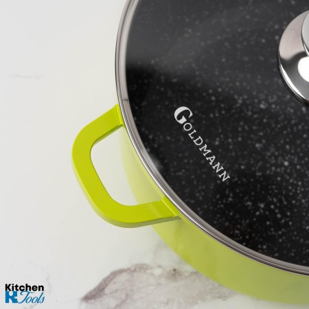 Зелена мраморна тенджера 2.3L, Goldmann