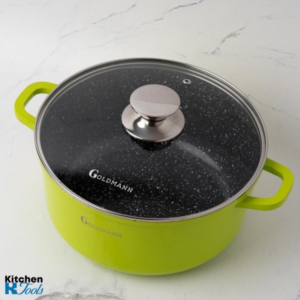 Зелена незалепваща тенджера 6.5L от Goldmann