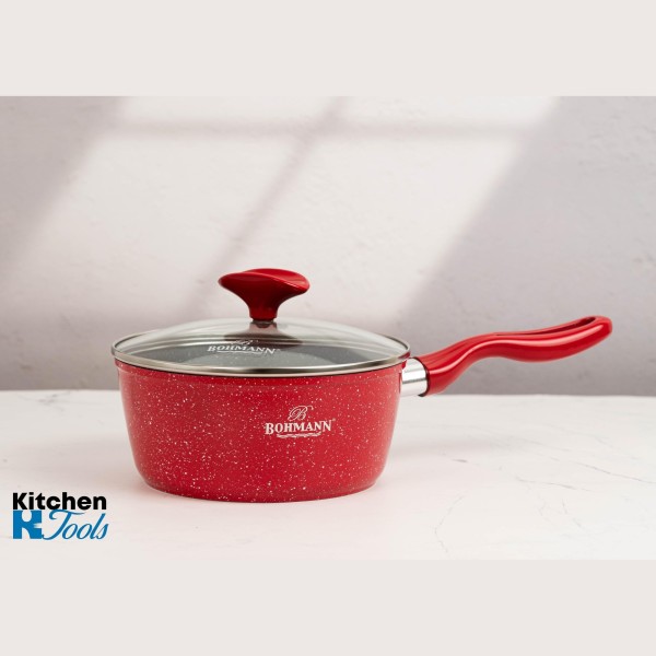 Червена мраморна тенджера Bohmann 1.4L