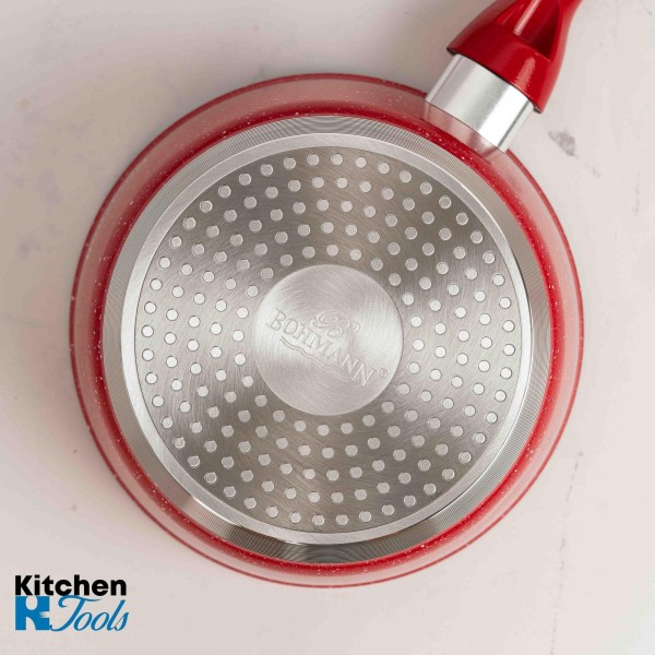 Червена мраморна тенджера Bohmann 1.4L