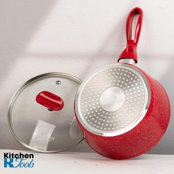 Червена мраморна тенджера Bohmann 1.4L