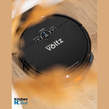 Прахосмукачка робот Oliver Voltz OV51004A, 4400mAh, 600 мл, До 200 m2, Wi-Fi, Tuya Smart, Жироскоп, Черен