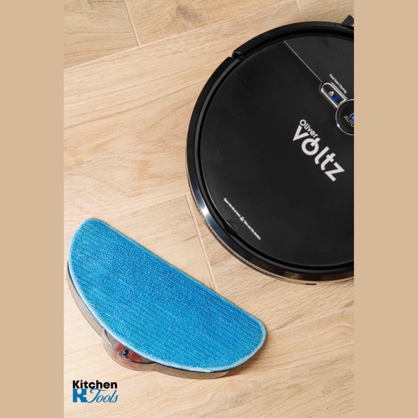 Прахосмукачка робот Oliver Voltz OV51004A, 4400mAh, 600 мл, До 200 m2, Wi-Fi, Tuya Smart, Жироскоп, Черен