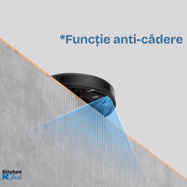 Прахосмукачка робот Oliver Voltz OV51004A, 4400mAh, 600 мл, До 200 m2, Wi-Fi, Tuya Smart, Жироскоп, Черен