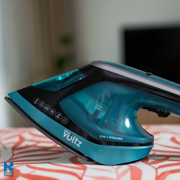 Уред за гладене с пара 2в1 Oliver Voltz OV51051C, 1800 W, 180 мл, Вертикално гладене, Термостат, Авто.изключване, Тюркоаз