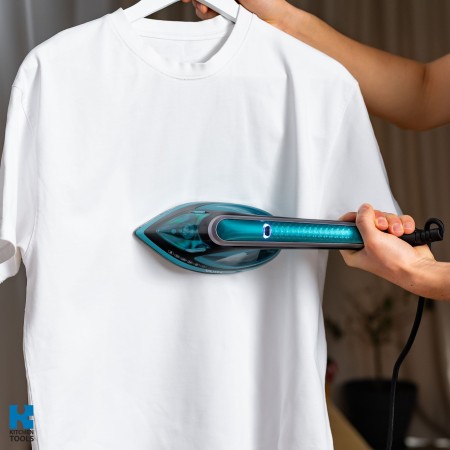 Уред за гладене с пара 2в1 Oliver Voltz OV51051C, 1800 W, 180 мл, Вертикално гладене, Термостат, Авто.изключване, Тюркоаз