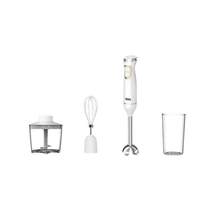 3 в 1 вертикален пасатор, 2 скорости, миксер/чопър/блендер, стоманени ножове, 800 W, Oliver Voltz Daisy, бял