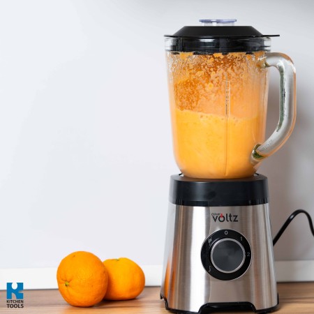 Блендер със стъклена купа, 1,5 литра, остриета от неръждаема стомана, 800 W, 2 скорости + импулсна функция, Oliver Voltz