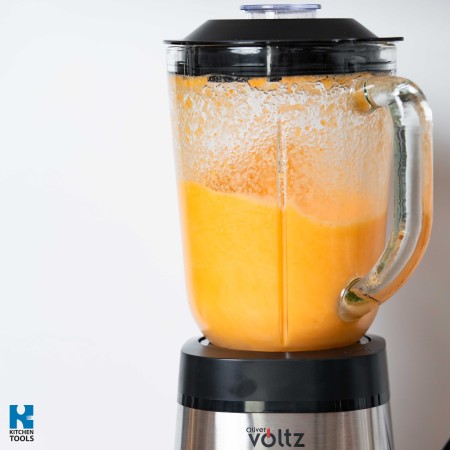 Блендер със стъклена купа, 1,5 литра, остриета от неръждаема стомана, 800 W, 2 скорости + импулсна функция, Oliver Voltz