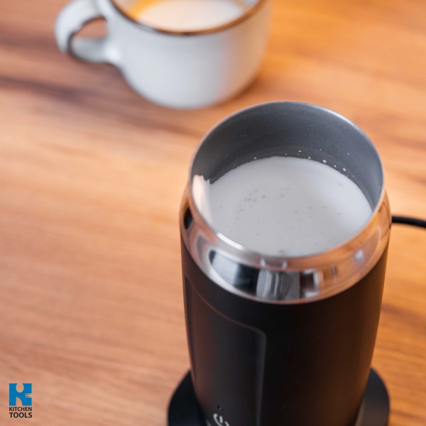 Уред за разпенване на мляко 3в1 Oliver Voltz OV51176A, 240 мл, 500W,  термозащита STRIX, Неръждаема стомана, Черен/сив