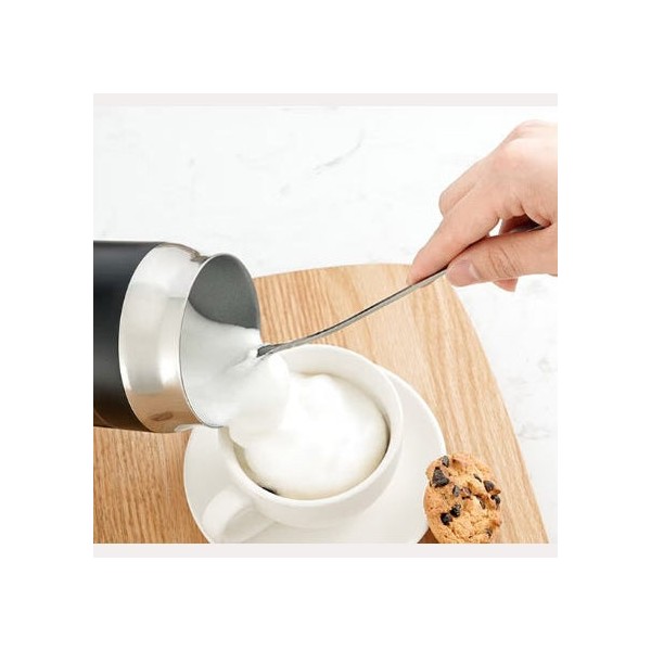 Уред за разпенване на мляко 3в1 Oliver Voltz OV51176A, 240 мл, 500W,  термозащита STRIX, Неръждаема стомана, Черен/сив