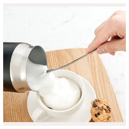 Уред за разпенване на мляко 3в1 Oliver Voltz OV51176A, 240 мл, 500W,  термозащита STRIX, Неръждаема стомана, Черен/сив