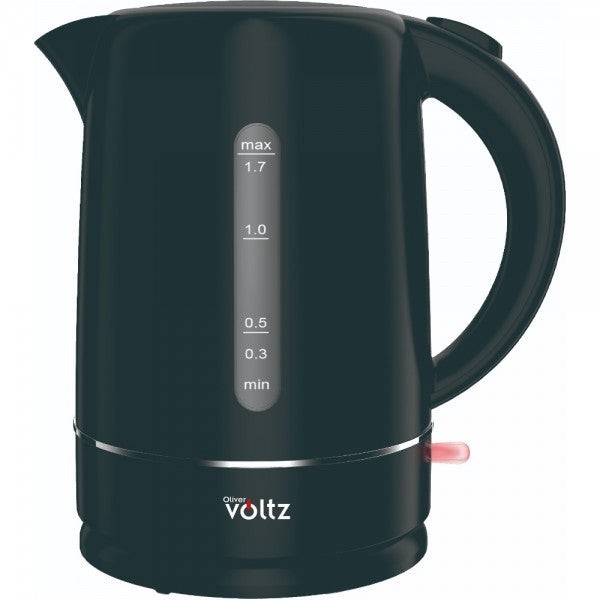 Електрическа кана, 1700 мл, 2200 W,  автоматично изключване, въртяща се на 360° основа, Oliver Voltz Daisy, черна