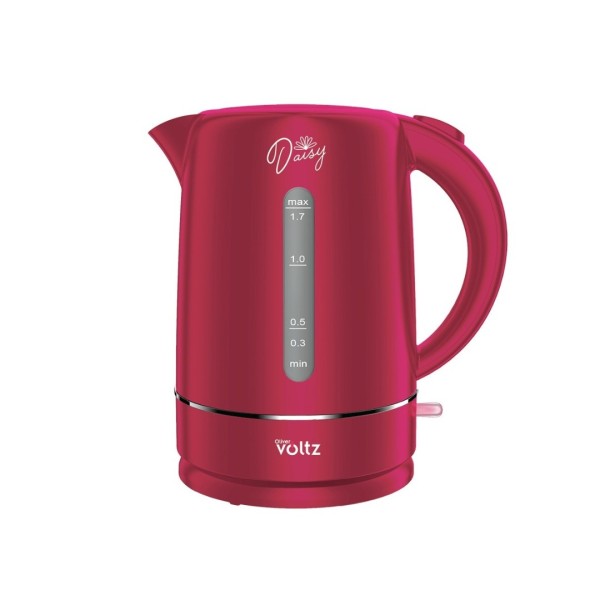 Електрическа кана, 1700 мл, 2200 W, автоматично изключване, въртяща се на 360° основа, Oliver Voltz Daisy, червена