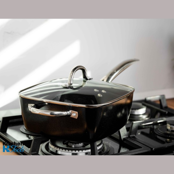 Тиган мултифункционален Oliver Voltz OV51319H4, 4.3 л, За фурна и котлон, 24 см, Кошница, Индукция, Черен