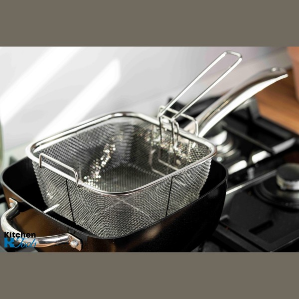 Тиган мултифункционален Oliver Voltz OV51319H4, 4.3 л, За фурна и котлон, 24 см, Кошница, Индукция, Черен