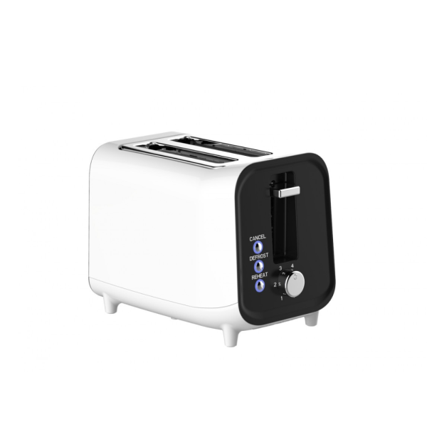 Тостер, 2 филийки, 3 функции, 800W, Cool Touch, електронно управление, функция за размразяване, Oliver Voltz, бял