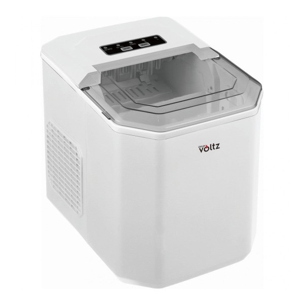 Ледогенератор Oliver Voltz OV51447B, 120W, 12 кг/24 часа, 1.3 л, 9 кубчета за цикъл работа, Индикатор за лед и вода, Бял