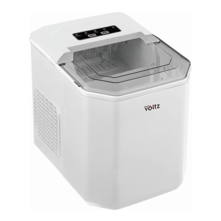 Ледогенератор Oliver Voltz OV51447B, 120W, 12 кг/24 часа, 1.3 л, 9 кубчета за цикъл работа, Индикатор за лед и вода, Бял
