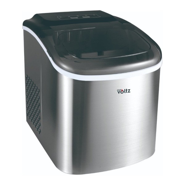 Ледогенератор Oliver Voltz, 12 кг/ден, 1.3 л,, 9 кубчета/серия, охлаждане с R600a, интелигентни индикатори, Bullet ice, сив
