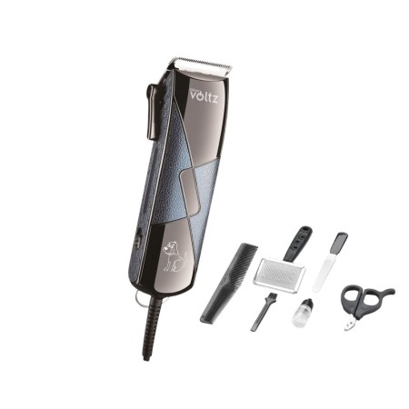 Машинка за подстригване на домашни любимци, 7W, 4 гребена, керамични ножчета, кутия за съхранение, Oliver Voltz, черна