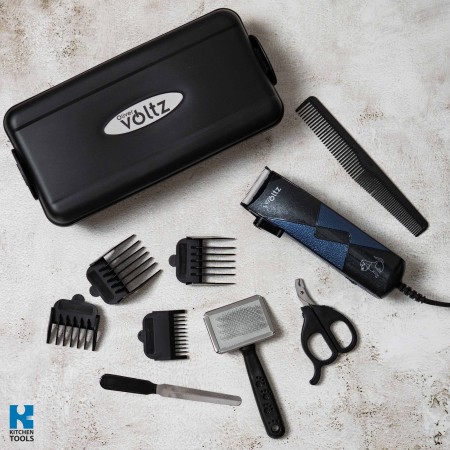 Машинка за подстригване на домашни любимци, 7W, 4 гребена, керамични ножчета, кутия за съхранение, Oliver Voltz, черна