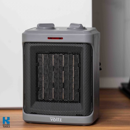 Керамична вентилаторна печка Oliver Voltz OV51970H, 1500W, 3 режима, 2 темп. настройки, Термостат, Защита при преобръщане, Сив