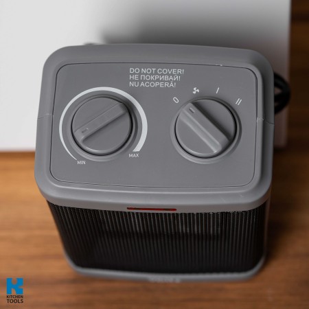 Керамична вентилаторна печка Oliver Voltz OV51970H, 1500W, 3 режима, 2 темп. настройки, Термостат, Защита при преобръщане, Сив