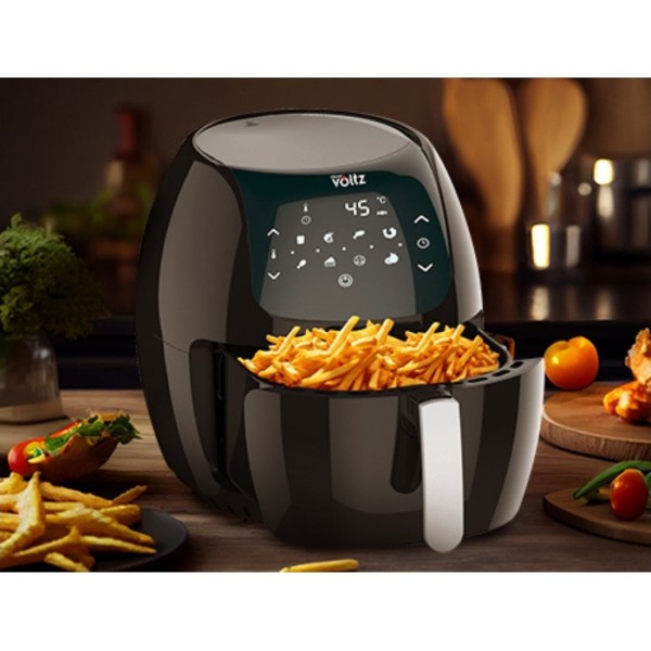 Airfryer 8 в 1, 1800W, 7.7 литра, 80°C - 200°C, 60 мин. таймер, LED екран, 8 програми, Oliver Voltz, черен