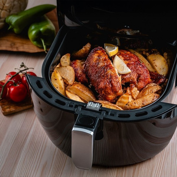 Airfryer 8 в 1, 1800W, 7.7 литра, 80°C - 200°C, 60 мин. таймер, LED екран, 8 програми, Oliver Voltz, черен
