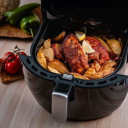 Airfryer 8 в 1, 1800W, 7.7 литра, 80°C - 200°C, 60 мин. таймер, LED екран, 8 програми, Oliver Voltz, черен