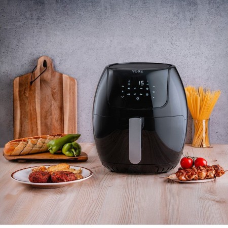 Airfryer 8 в 1, 1800W, 7.7 литра, 80°C - 200°C, 60 мин. таймер, LED екран, 8 програми, Oliver Voltz, черен