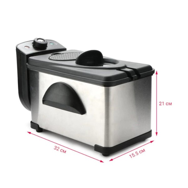 Електрически фритюрник 2L, 2000W, неръждаема стомана