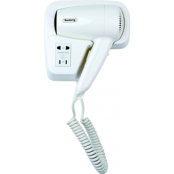 Сешоар за стенен монтаж Rosberg, 1300W, бял