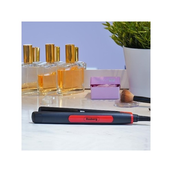 Маша за коса Rosberg, 35W, 200°C, черно/червено