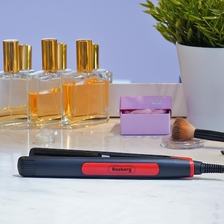 Маша за коса Rosberg, 35W, 200°C, черно/червено