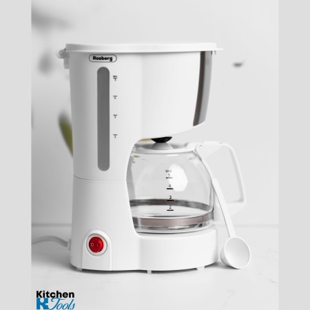 Кафемашина Rosberg - 600W, 600 мл, Бяла